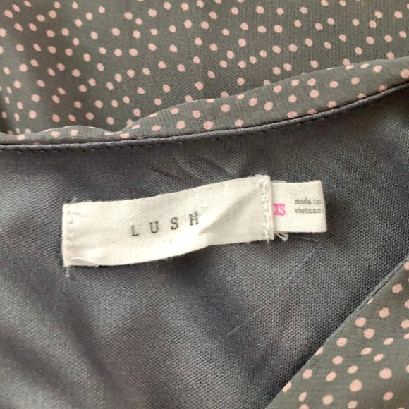 Nordstrom Grey High Low Dress with Pink Polka Dots - Picture 4 of 4